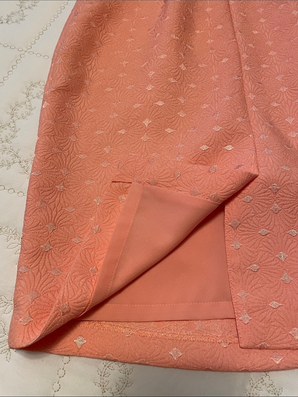 The Limited Coral Pink Textured Sheath Dress - Picture 8 of 10